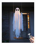 Halloween-Dekorationen fuer den Aussenbereich 1 5 m grosse haengende Schaukel Geist Halloween-Dekoration mit Lichterkette gruselige niedliche Geister