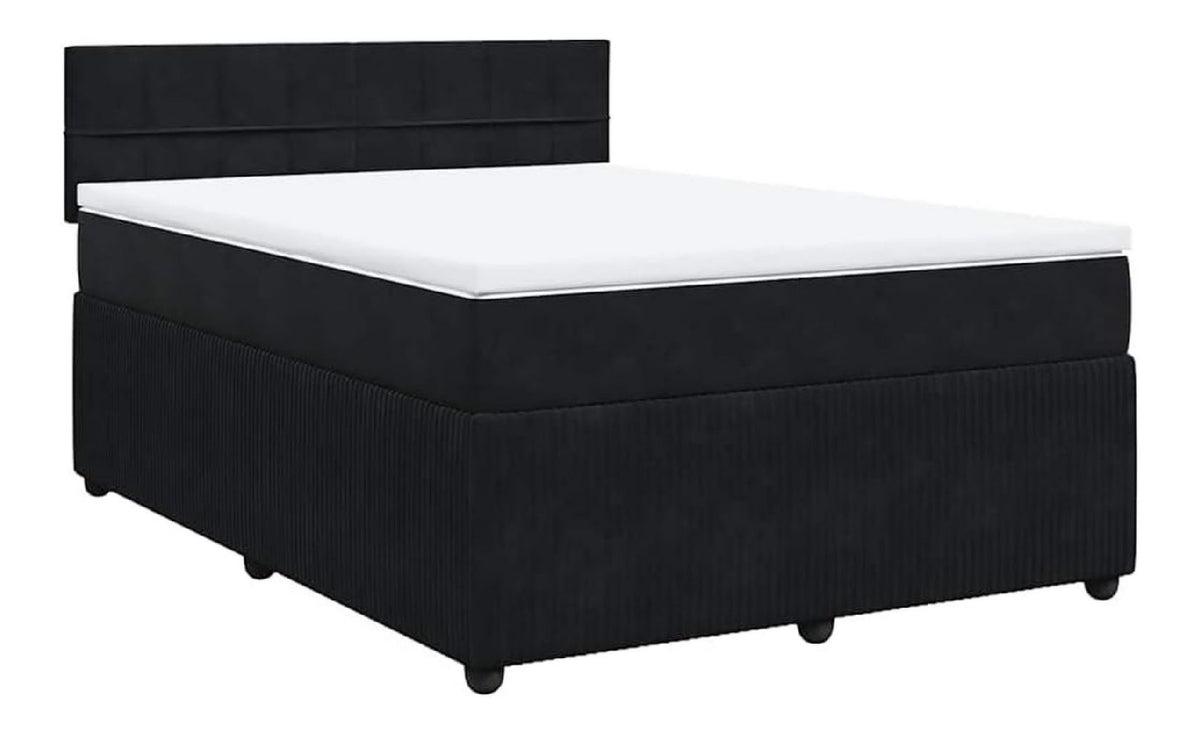 Boxspringbett mit Matratze Samt Schwarz 160x200 cm
