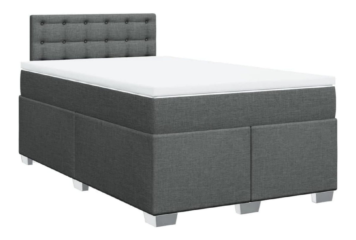 Boxspringbett mit Matratze Stoff Grau dunkelgrau 120x200 cm