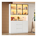 BTM Glasvitrine Stehend mit LED Weiss