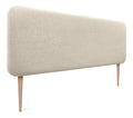 DHOME Gepolstertes Kopfteil Abgerundet Glatt Naturleinen mit Beinen fuer Wand Akustik-Kopfteile Schallabsorbierend Kopfteil Bett Schlafzimmer ( Beige