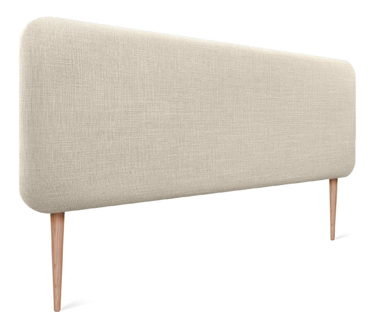 DHOME Gepolstertes Kopfteil Abgerundet Glatt Naturleinen mit Beinen fuer Wand Akustik-Kopfteile Schallabsorbierend Kopfteil Bett Schlafzimmer ( Beige