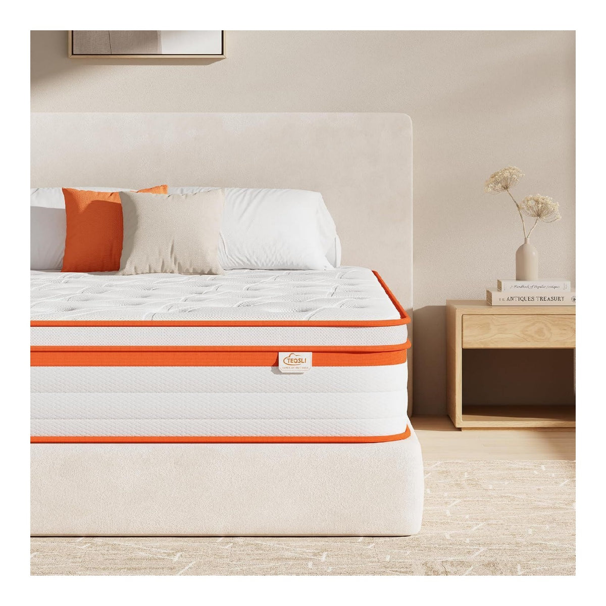9-Zonen Matratze H3 mittelfest 25cm Hoehe 140x200 cm Ergonomische Taschenfederkernmatratze mit Gel Memory Schaum Ruecken- Druckentlastung