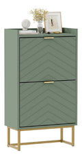 Schuhschrank mit 2 Klappen Schmal 50x24x103,5cm Schuhkipper 5cm Schuhkommode mit Kippschutz Verstellbare Trennwaende fuer Verschiedene Schuhtypen