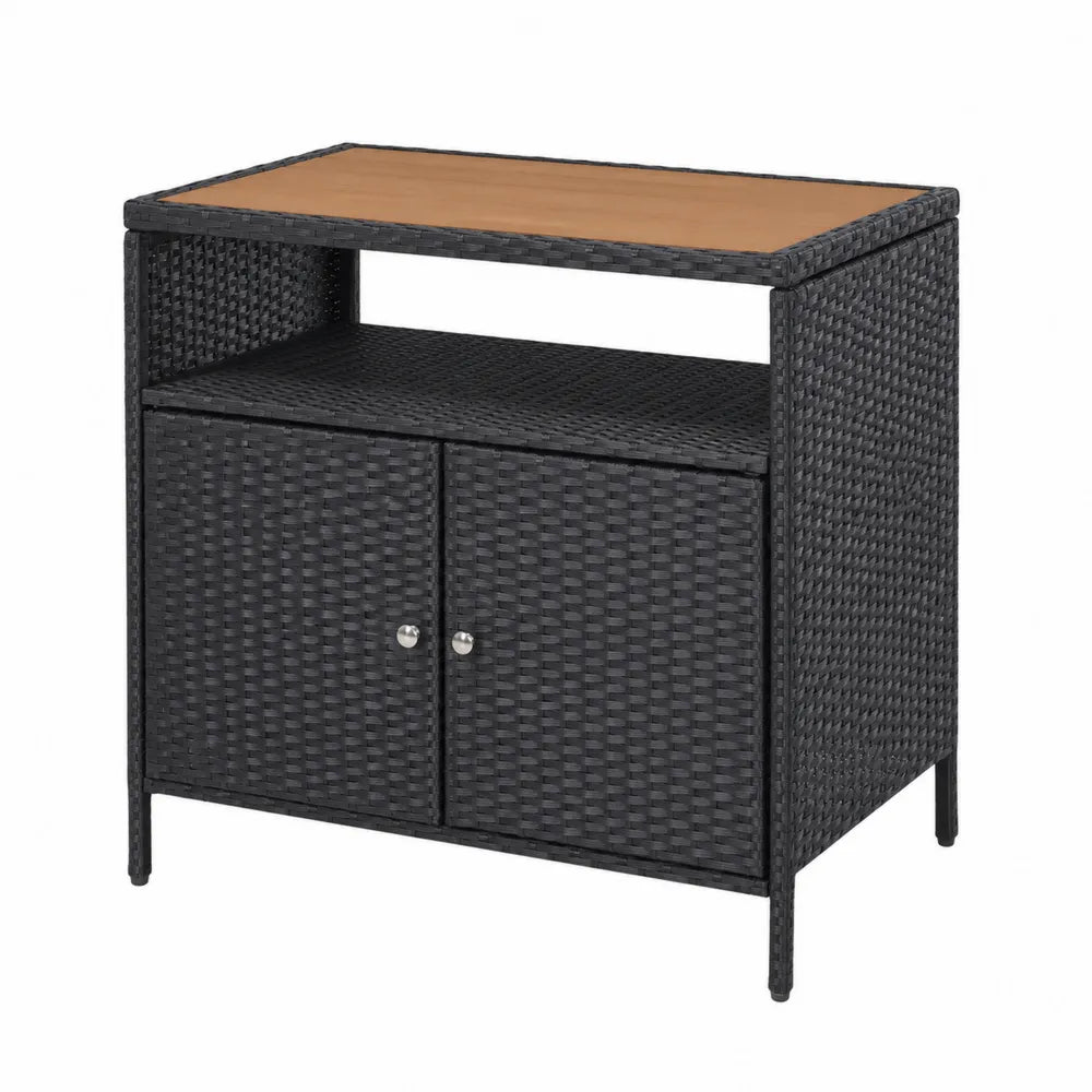 Polyrattan Sideboard Schwarz mit