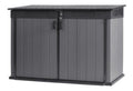 Auflagenbox Wasserdicht Schwarz Grosse Gartenbox mit Schloss Gasdruckfeder Kissenbox mit Sitzfunktion bis 300 kg