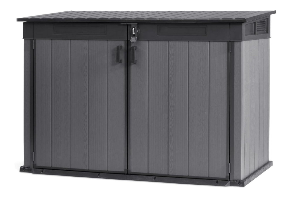Auflagenbox Wasserdicht Schwarz Grosse Gartenbox mit Schloss Gasdruckfeder Kissenbox mit Sitzfunktion bis 300 kg