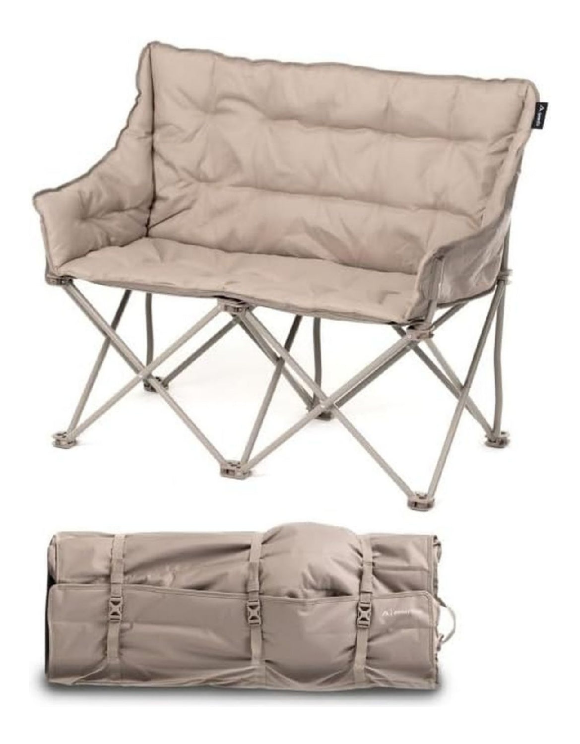 Campingbank faltbar fuer 2 Personen gepolstertes Camping Sofa mit 98 cm Sitzflaeche Rucksack Packtasche
