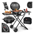 Elektrischer Elektrogrill 2in1 Tischgrill Standgrill mit Deckel Standfuss 2400 Watt Thermostat