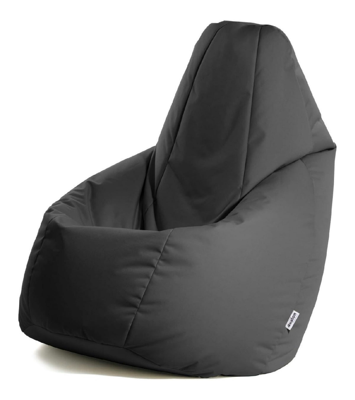 Avalon - Sitzsack Erwachsene L Jive Schwarz 80x80x125cm Bean Bag aus Reissfestem Technischem Gewebe Ergonomischer Gaming Sitzsack mit Fuellung