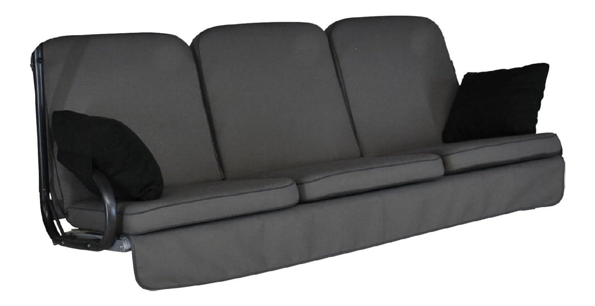 Hollywoodschaukel Auflage Comfort Style passend fuer viele 3-Sitzer Hollywoodschaukeln Grau Schaukelauflage Made in Germany