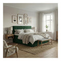 Boxspringbett Holly mit Bonnell-Matratze H3 und 3 cm Topper 2 Bettkaesten Samt Velours Polsterbett mit gestepptem Kopfteil Doppelbett mit Stauraum