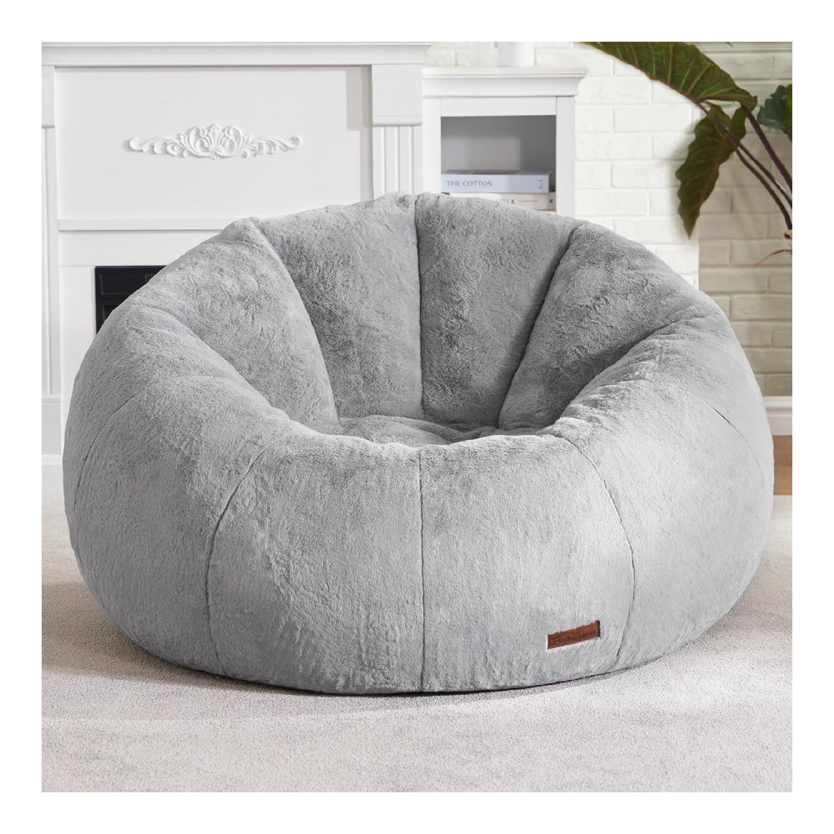 Hobestluk XXL Bean Bag Chair Donut-Form Sitzsack Lounge fuer Erwachsene Schwarz Bequemer Riesensitzsack mit Pluesch-Bezug Fuellung Lounge Sofa zum