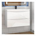 Badmoebel Set 80 cm Sofia Waschbecken mit Unterschrank Waschtisch Weiss hochglanz