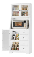 163cm Kuechenschrank mit Verstellbaren Ablage Schwarz weiss Buffetschrank Kueche Buffetschrank Kuechenbuffet mit 4 Schubladen und 3 Tueren
