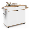 IDMarket - Kuechenschrank COSY XXL mit weisser Schublade und Buchenholzplatten B.90 CM Weiss
