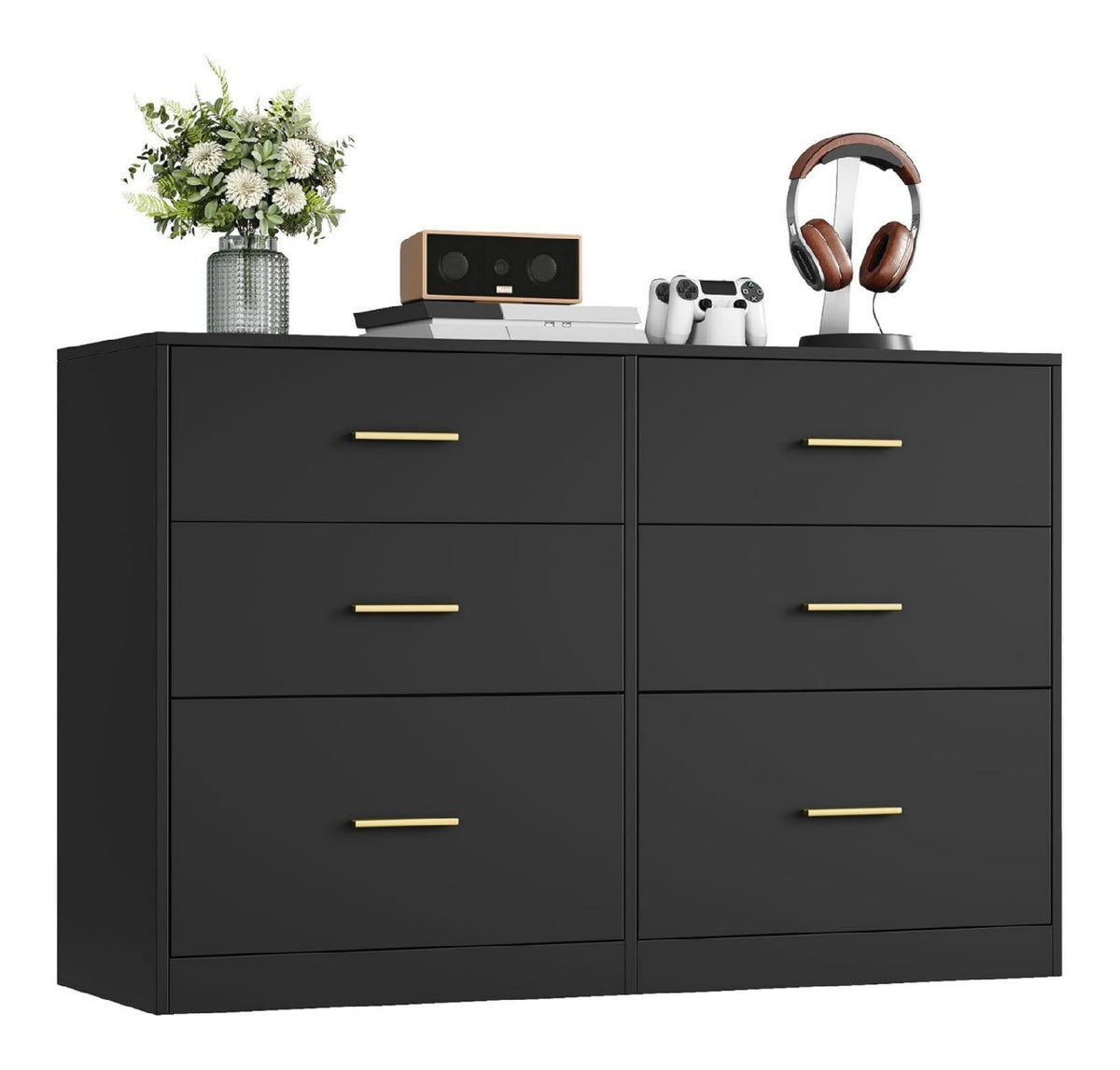 Custos Kollektion - Kommode Schwarz 40 x 119 x 78 cm Kommodenschrank modern