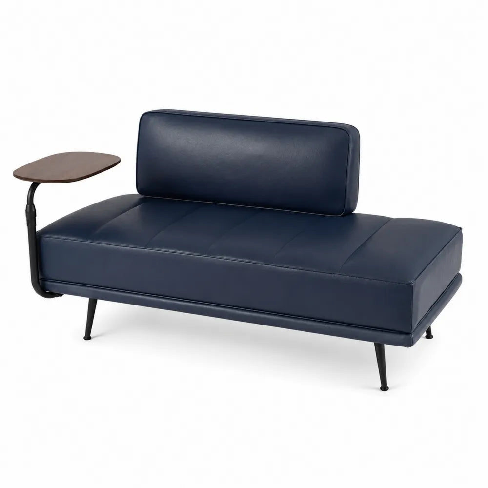 Zweisitzer Sofa mit Tischplatte aus Holz PU-Leder