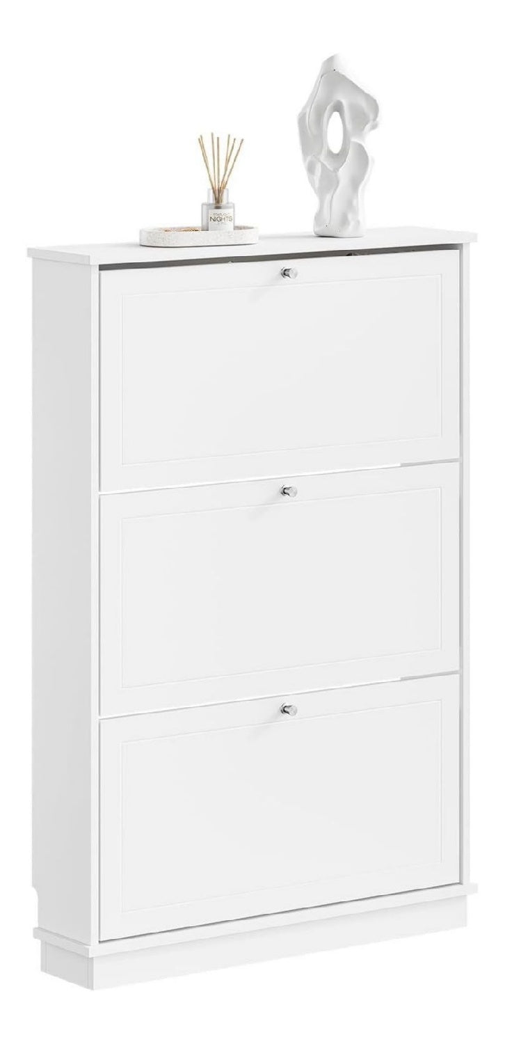 Schuhschrank extrem schmal 18 cm fuer Flur Schmaler Schuhschrank passt grosse Schuhe bis EU 47 platzsparend fuer Eingaenge und kleine Wohnungen