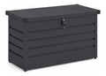 Living Gartenbox Torix 300/600 Liter pulverbeschichtetes Metall anthrazit mit Gasdruckfeder UV- und witterungsbestaendig (350 Liter