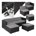 Poly Lounge Schwarz rattan Outdoor Sitzgruppe Set mit Sofa Sessel