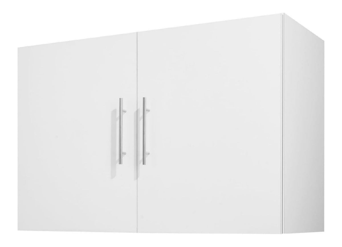 Wandschrank fuer Waschkueche Weiss 40,6 x 91,4 x 61 cm 2-stoeckiger Wandhaengeschrank mit Verstellbarer Ablage Kuechenschrank mit 2 Tueren