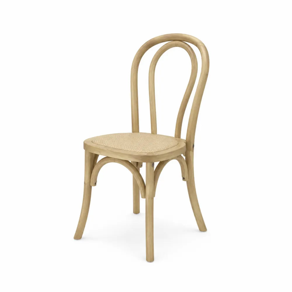 Holzstuhl mit Rattansitzfl