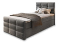 Boxspringbett Amon 90 Komplett-Set mit Matratze und Topper Grau 90x200 cm Polsterbett mit Zwei Bettkaesten - Cosmic 160