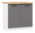 Kuechen-Unterschrank 80 cm mit 2 Tueren Kuechenschraenke Geraeumig Fuer kleine Kueche Fuer eine Kuechenzeile Als Teil eines Sets x x cm 38 Weiss 1 kg