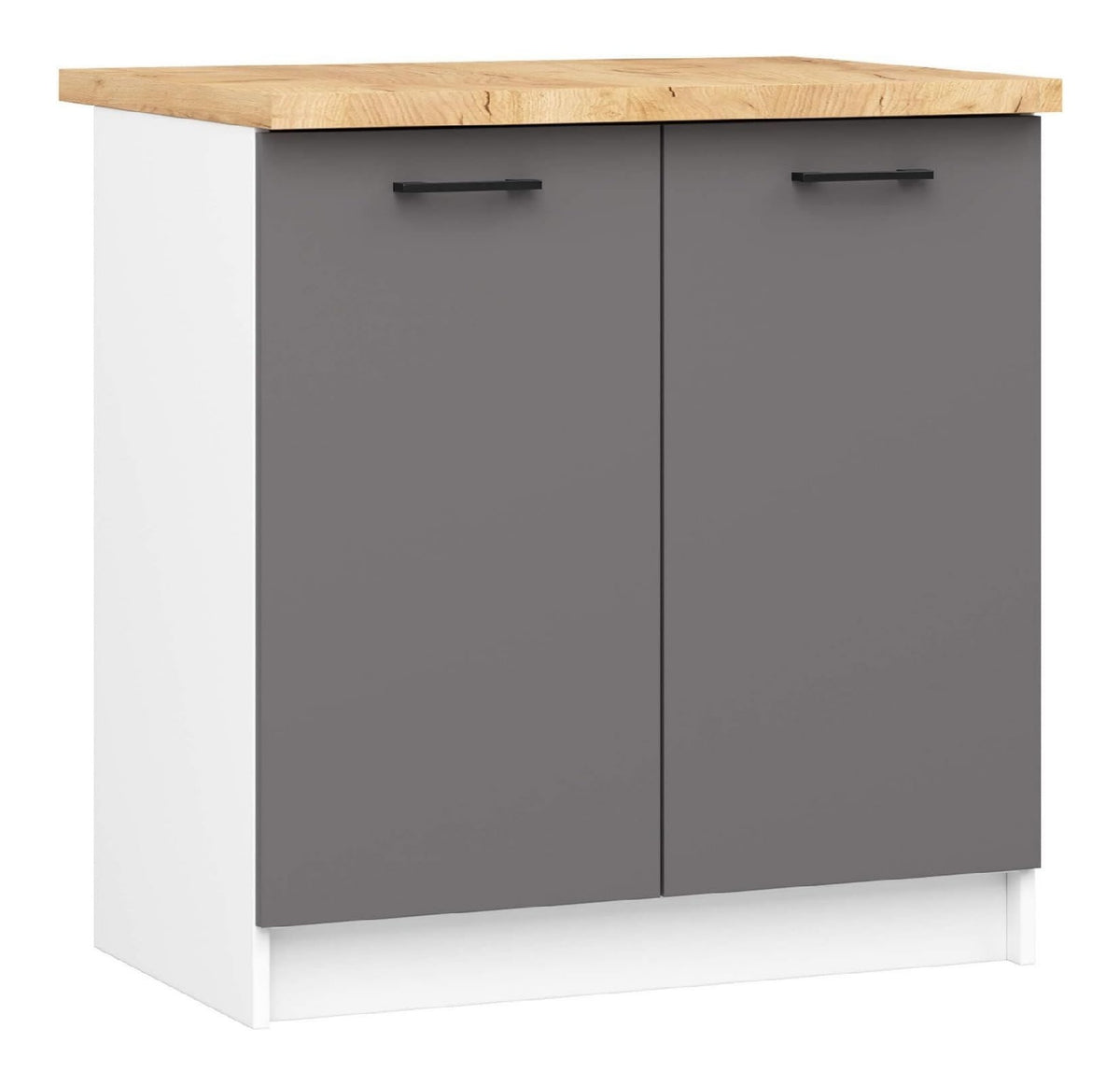 Kuechen-Unterschrank 80 cm mit 2 Tueren Kuechenschraenke Geraeumig Fuer kleine Kueche Fuer eine Kuechenzeile Als Teil eines Sets x x cm 38 Weiss 1 kg