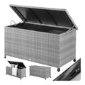 Gartenbox Wasserdicht mit Rollen Grau 117x53cm Aufbewahrungsbox UV-Bestaendiges Material