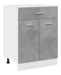 Schubunterschrank Betongrau Grau 60x46x81,5 cm 5 cm Holzwerkstoff