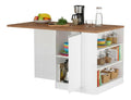 Dmora - Kuecheninsel Osvaldo Weiss eiche 160 x 90 x 90 cm Mehrzweckschrank Kuechenzeile Schrank