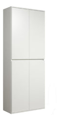 Trendteam smart living - Nevada - Mehrzweckschrank - - Schrank mit 4 Tueren Weiss 74 x 191 x 34 cm 6 Einlegeboeden und 1 Kleiderstange - (BxHxT