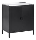 Beliani Outdoor-Kuechenschrank Stahl mit Edelstahlplatte modern Vilama Schwarz silber