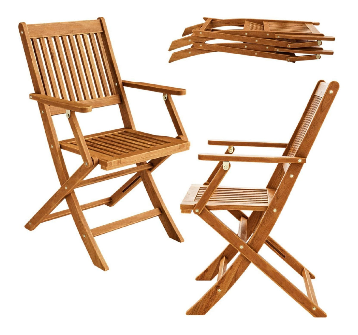 2er Set Gartenstuhl Sydney FSC-zertifiziertes Akazienholz klappbar Klappstuhl Hochlehner Garten Klappsessel Schwarz