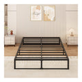 Yicensen Metallbett mit Lattenrost Schwarz 180x200 cm 36cm Hoehe Bettrahmen