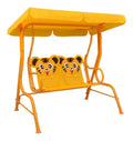 Kinder Hollywoodschaukel Kinderschaukel Gartenschaukel Gartenbank Schaukelbank Haengeschaukel Gartenmoebel Stoff Gelb 115x75x110cm