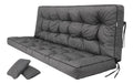 PillowPrim Graphit Sitzauflage fuer Hollywoodschaukel Gartenschaukelkissen 180 cm Bequeme Bankauflage mit Rueckenlehne
