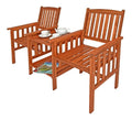 Gartenbank Wetterfest mit Tisch 2 Sitzer Holzbank 320kg Belastbar Akazie Outdoor Balkon Bank Massiv Sitzbank Garten Armlehnen Braun natur 164x63cm