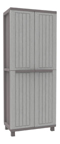 Terry Grau holz 68x37,5x170 cm Jwood 368 Besenschrank mit zwei Tueren in -Optik