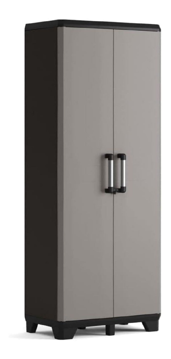 Lagerschrank Einlegeboeden Kunststoffschrank Gartenschrank Schwarz grau