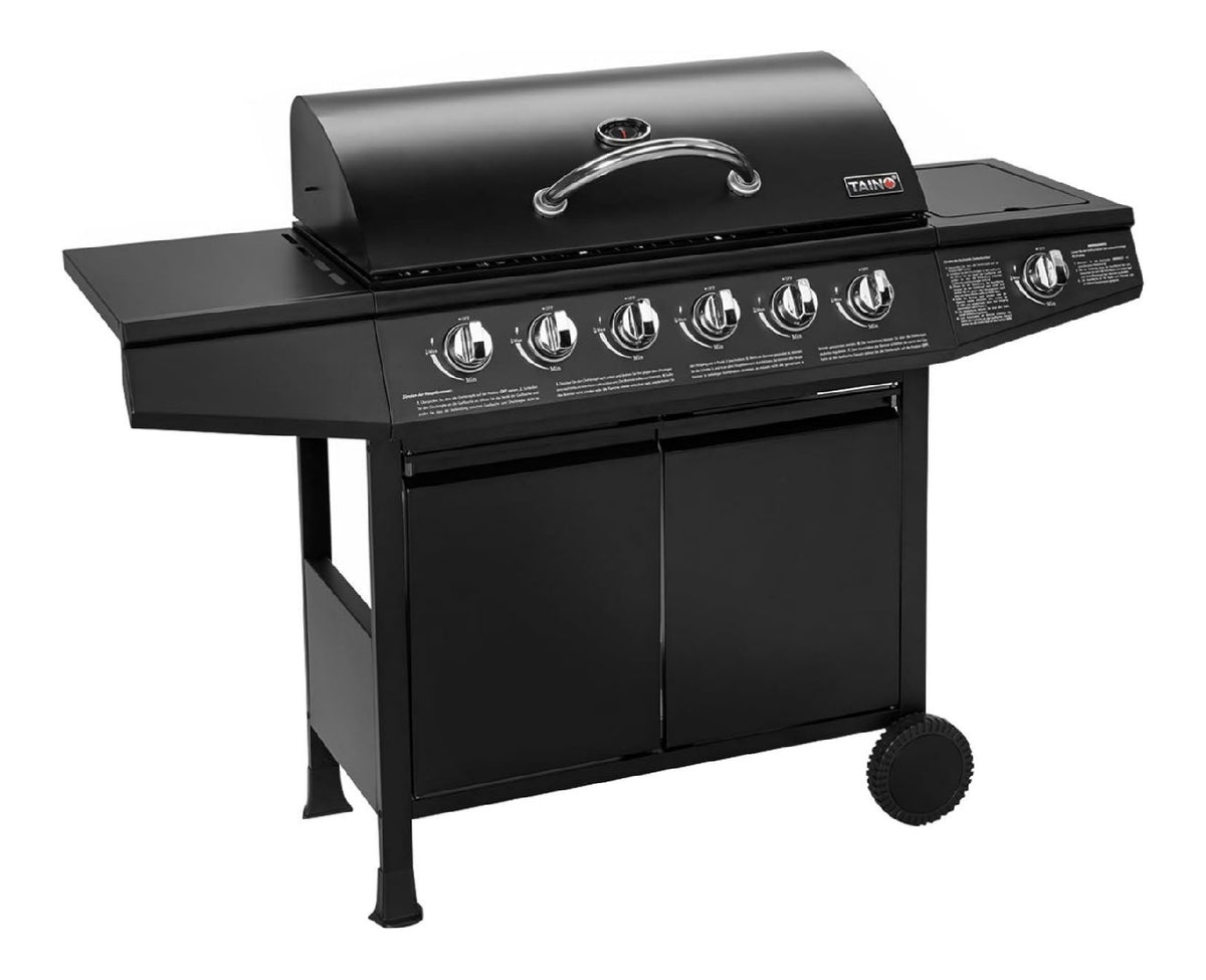 6+1 Gasgrill mit Edelstahlbrennern Seitenkocher