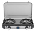 Go-Anywhere Gasgrill Grill mit klappbaren Beinen Schwarz 42 x 26 cm Zuendknopf Robuste Emaille