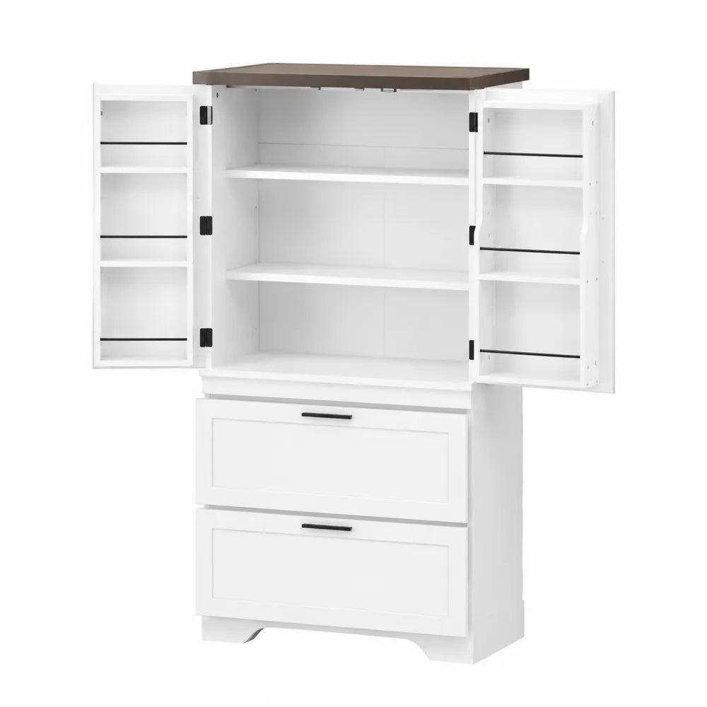 Holzschrank mit brauner Oberseite 9