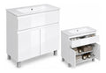 Waschbecken mit Unterschrank Ariza Sink Weiss hochglanz Haengend oder Stehend Front
